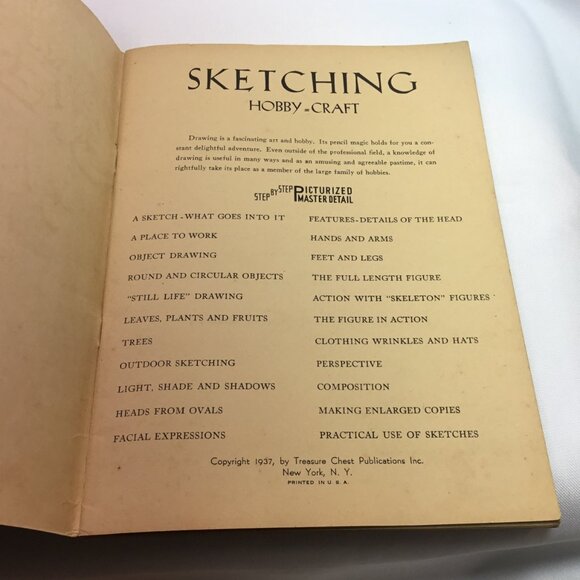 1937 Hobby Craft Points on Sketching George Carlson Treasure Chest Publications - Picture 4 of 9